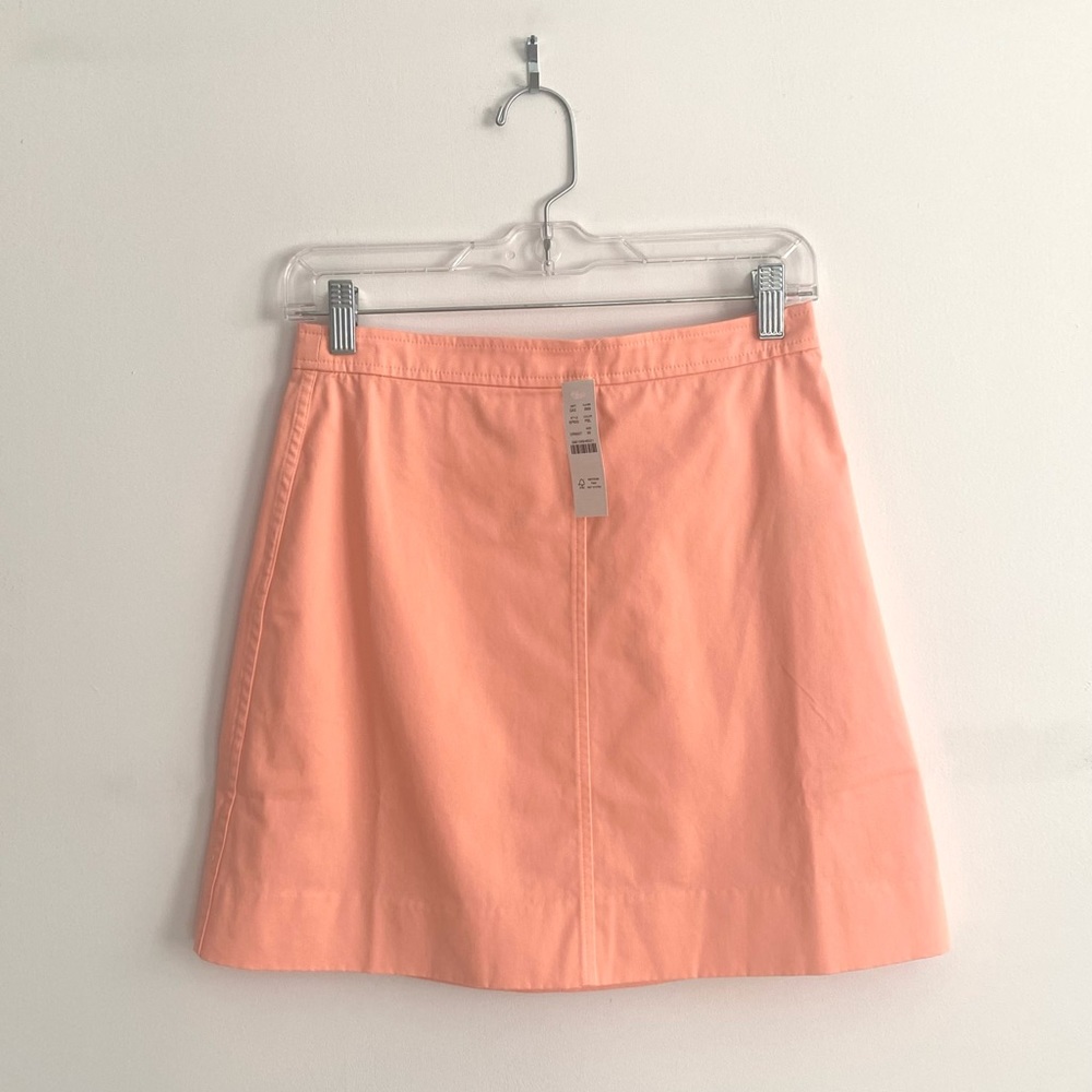 NWT 00 J.Crew Peach Natasha Mini Skirt in stretch twill cotton blend
